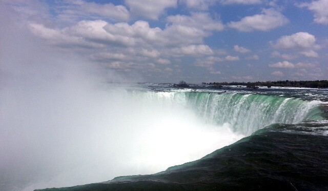 Blick von Kanada auf die Niagara Falls